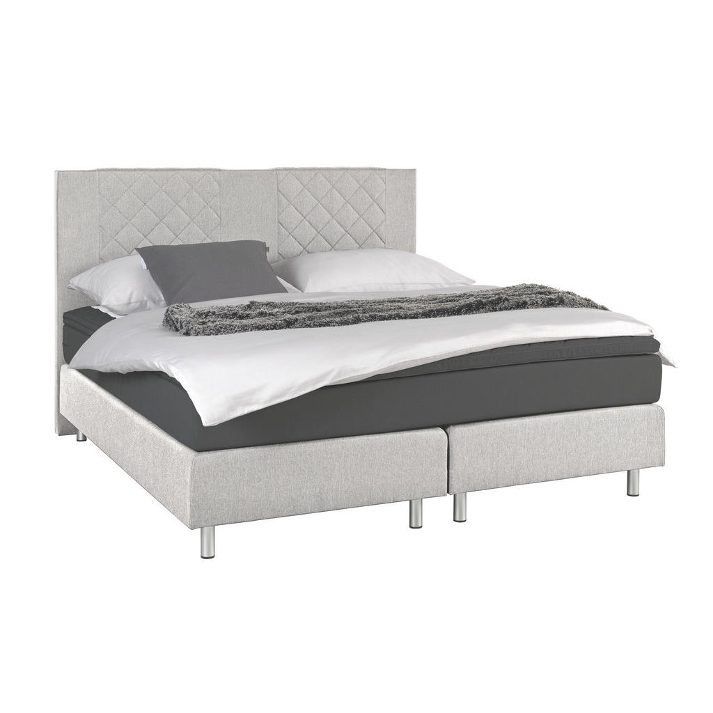XXXLutz Postel Boxspring 180/200 Cm Textil Antracitová Šedá Carryhome