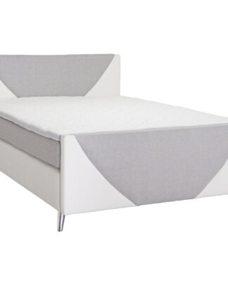 XXXLutz Postel Boxspring 140/200 Cm Textil Bílá Světle Šedá Xora