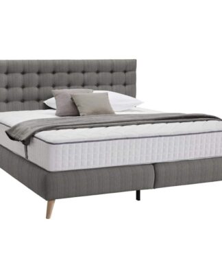 XXXLutz Postel Boxspring 160/200 Cm Textil Světle Šedá Carryhome