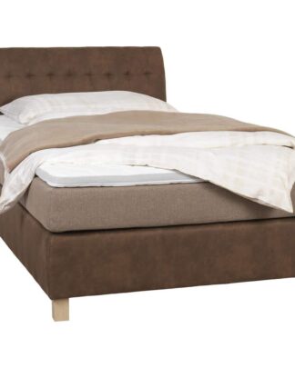 XXXLutz Postel Boxspring 120/200 Cm Textil Béžová Světle Hnědá Xora
