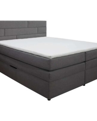 XXXLutz Postel Boxspring 180/200 Cm Textil Světle Šedá Carryhome