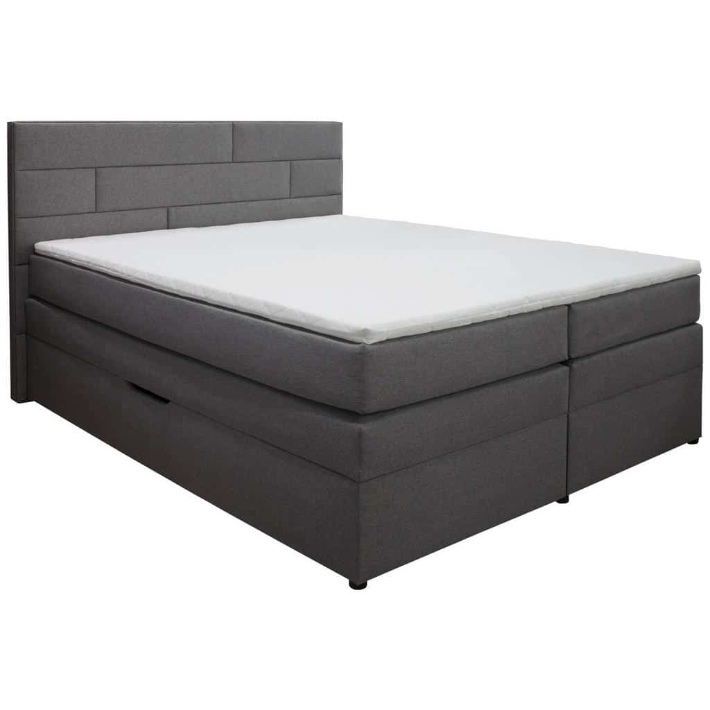 XXXLutz Postel Boxspring 180/200 Cm Textil Světle Šedá Carryhome
