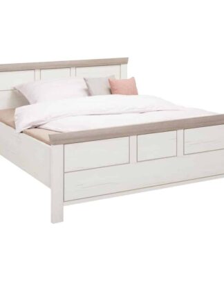 XXXLutz Postel 140/200 Cm Kompozitní Dřevo Šedá Bílá Barvy Pinie Hom`in