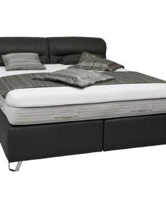 XXXLutz Postel Boxspring 180/200 Cm Kůže Tmavě Šedá Dieter Knoll
