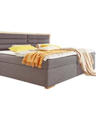 XXXLutz Postel Boxspring 180/200 Cm Textil Kompozitní Dřevo Antracitová...