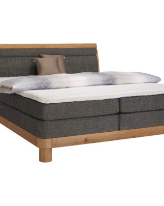 XXXLutz Postel Boxspring 180/200 Cm Dřevo Textil Hnědá Barvy Dubu Valnatura