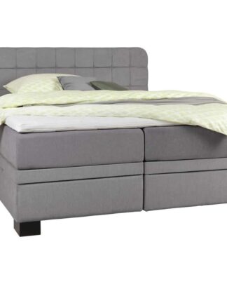 XXXLutz Postel Boxspring 180/200 Cm Textil Světle Šedá Elegando
