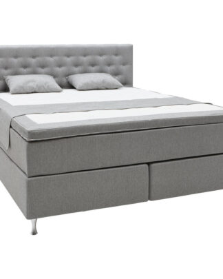 XXXLutz Postel Boxspring 180/200 Cm Textil Šedá Elegando