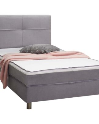 XXXLutz Postel Boxspring 120/200 Cm Textil Světle Šedá Stylife