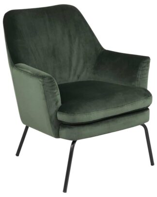 XXXLutz Křeslo Kov Textil Černá Tmavě Zelená Ambia Home