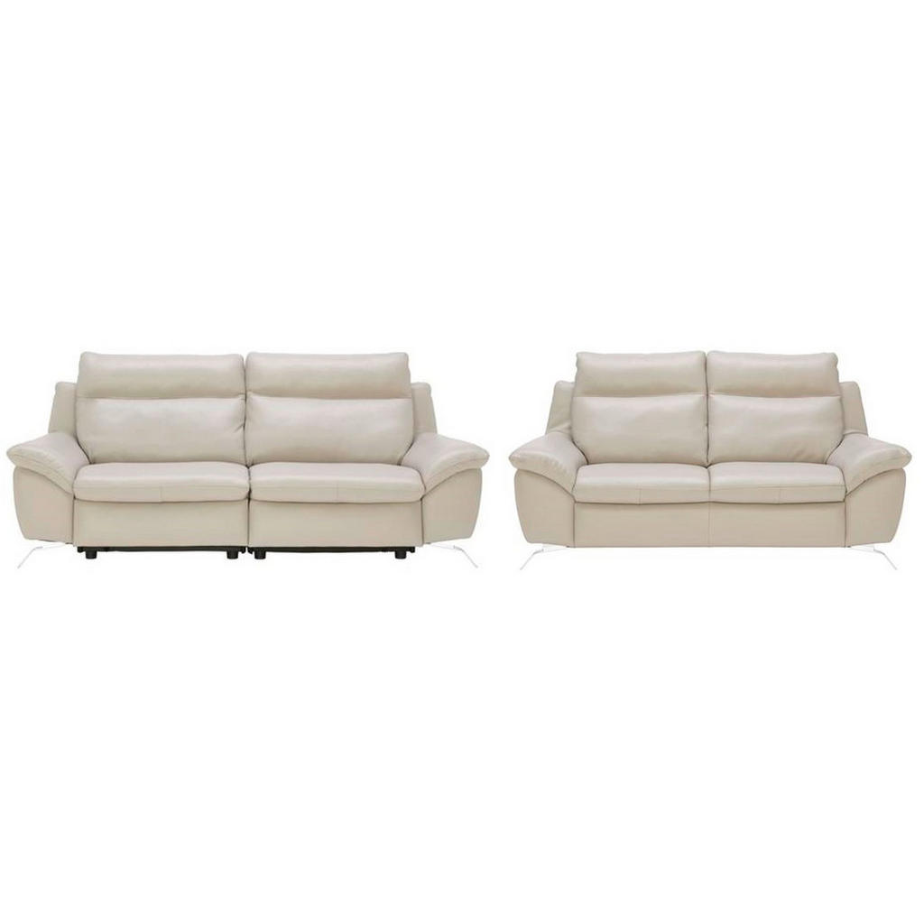 XXXLutz Sedací Sestava Kůže Světle Šedá Natuzzi Editions