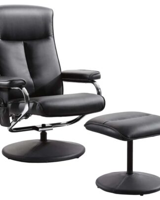 XXXLutz Relaxační Křeslo S Taburetem Kov Textil Černá Xora