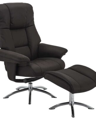 XXXLutz Relaxační Křeslo S Taburetem Kov Textil Antracitová Barvy Chromu...