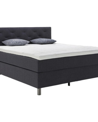 XXXLutz Postel Boxspring 180/200 Cm Textil Šedá Welnova