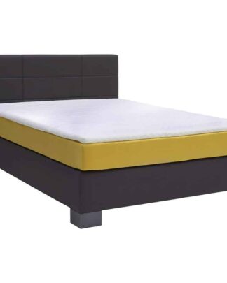 XXXLutz Postel Boxspring 140/200 Cm Textil Antracitová Žlutá Hom`in