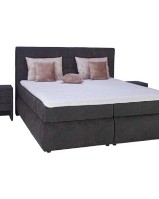 XXXLutz Postel Boxspring 180/200 Cm Textil Tmavě Šedá Voleo