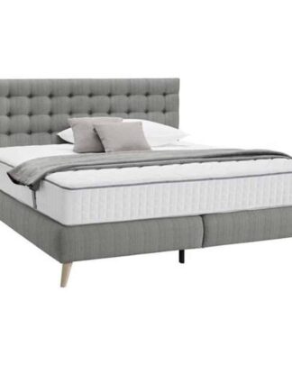 XXXLutz Postel Boxspring 160/200 Cm Textil Světle Šedá Carryhome