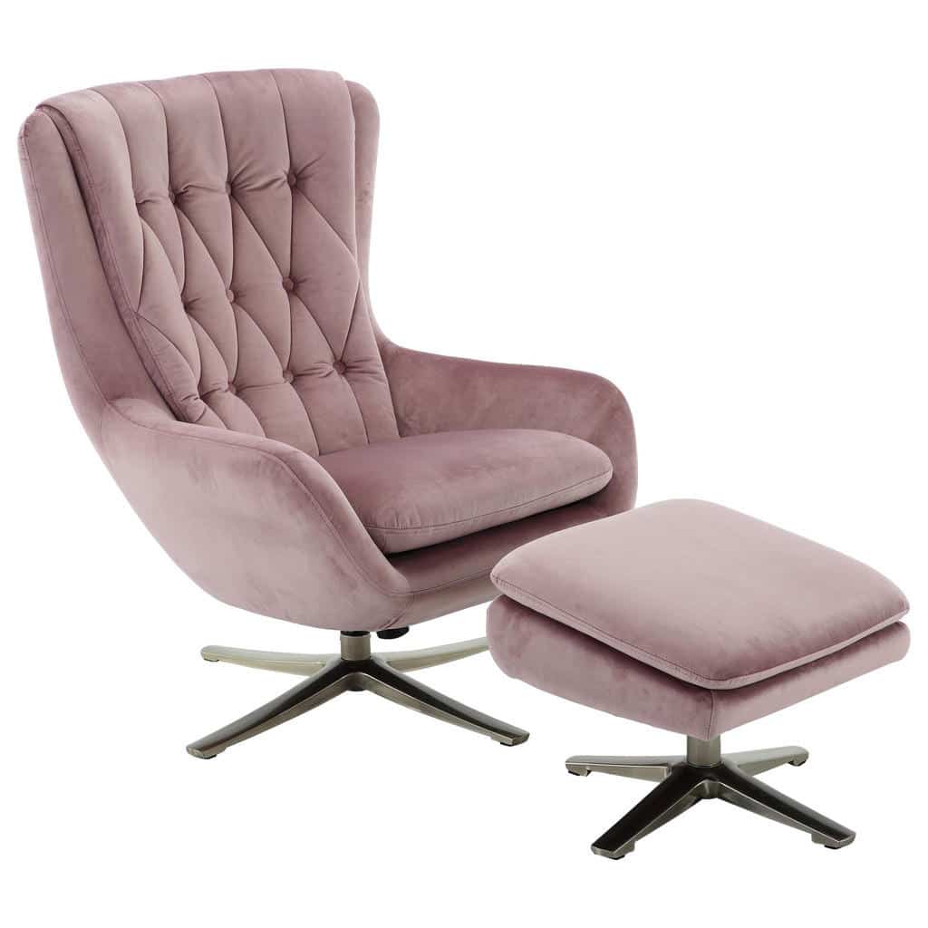 XXXLutz Relaxační Křeslo S Taburetem Textil Barvy Niklu Starorůžová Carryhome