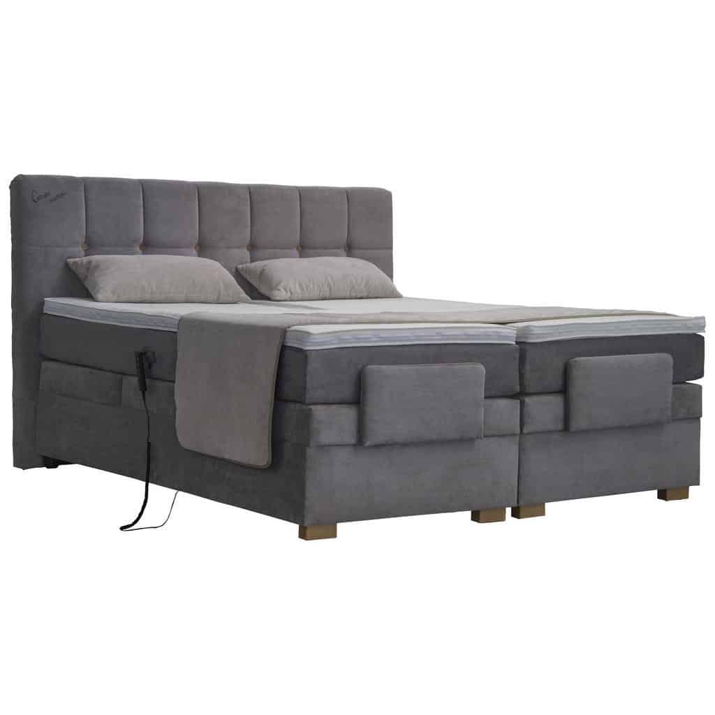 XXXLutz Postel Boxspring 180/200 Cm Textil Světle Šedá Blanar