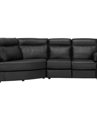 XXXLutz Sedací Souprava Dřevo Kůže Černá Natuzzi Editions