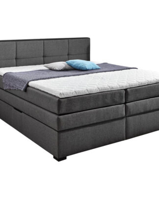 XXXLutz Postel Boxspring 180/200 Cm Textil Šedá Černá Esposa