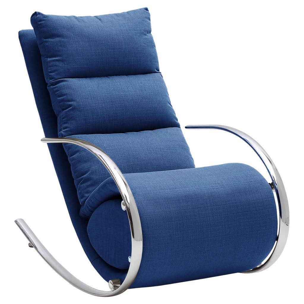 XXXLutz Relaxační Křeslo Kov Textil Kompozitní Dřevo Modrá Xora