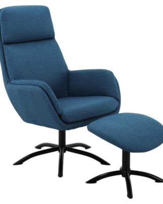 XXXLutz Relaxační Křeslo S Taburetem Kov Textil Petrolej Carryhome
