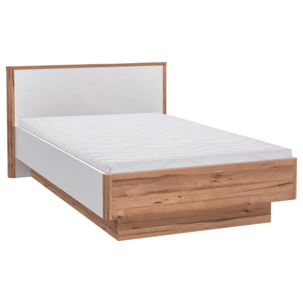 XXXLutz Postel 140/200 Cm Kompozitní Dřevo Bílá Barvy Dubu Xora