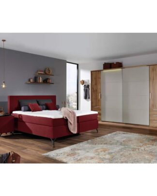 XXXLutz Postel Boxspring 180/200 Cm Textil Červená Esposa