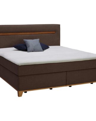 XXXLutz Postel Boxspring 180/200 Cm Dřevo Textil Hnědá Hom`in