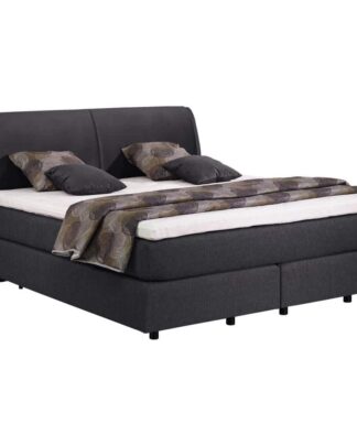 XXXLutz Postel Boxspring 180/200 Cm Textil Kompozitní Dřevo Antracitová...
