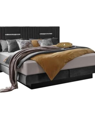 XXXLutz Postel Boxspring 180/200 Cm Textil Šedá Bentley