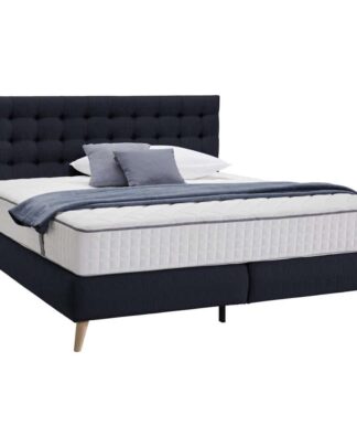 XXXLutz Postel Boxspring 160/200 Cm Textil Tmavě Modrá Carryhome