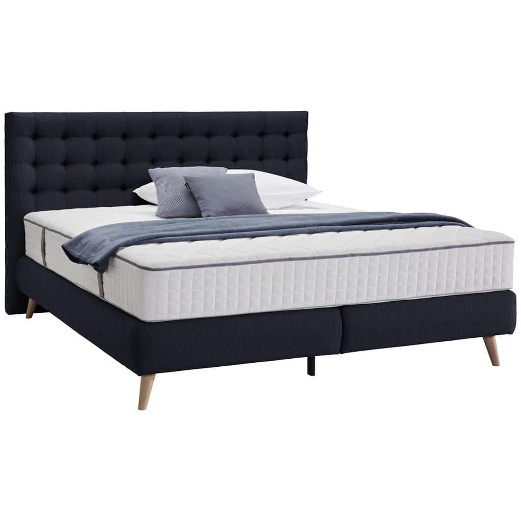 XXXLutz Postel Boxspring 160/200 Cm Textil Tmavě Modrá Carryhome