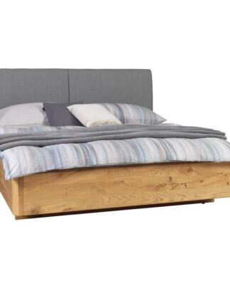 XXXLutz Postel 180/200 Cm Dřevo Textil Šedá Barvy Dubu Valnatura