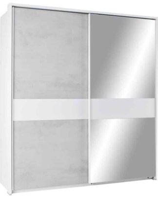 XXXLutz Skříň S Pos. Dveřmi.(Hor.ved.) Šedá Bílá Modern Living