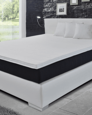 Asko Postel boxspring Livorno 180x200 cm, bílá ekokůže