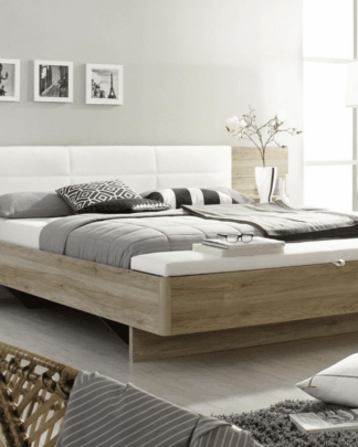 Asko Postel s nočními stolky Mosbach 180x200 cm, dub san remo/bílá