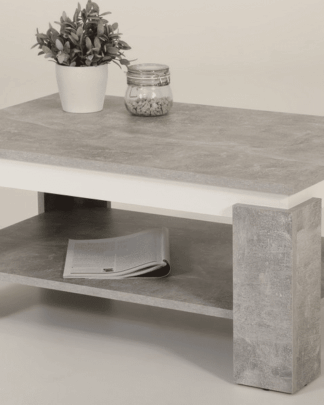 Asko Konferenční stolek Tim 2, šedý beton/bílá
