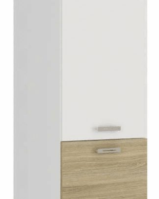 Asko Vysoká kuchyňská skříň Latte 60DK-210, dub latte/bílý lesk, šířka 60 cm