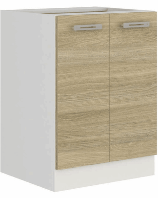 Asko Dolní kuchyňská skříňka Latte 60D2F, dub latte/bílá, šířka 60 cm