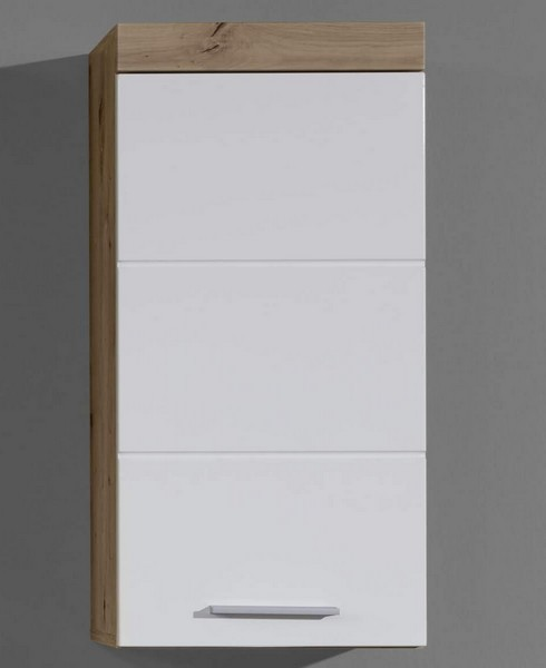 Asko Koupelnová závěsná skříňka Amanda 501, sukový dub/bílý lesk