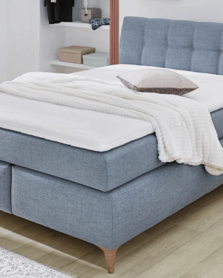 Asko Postel boxspring Nicola 140x200 cm, modrá látka