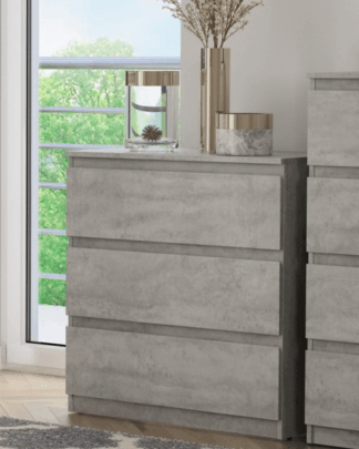 Asko Zásuvková komoda Carlos 753S, šedý beton, výška 80 cm