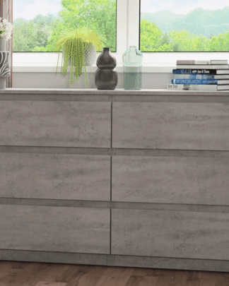 Asko Široká komoda Carlos, šedý beton, 150 cm