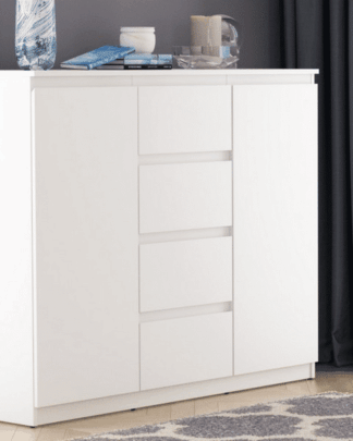 Asko Široká komoda se 4 zásuvkami Carlos, bílá, 120 cm
