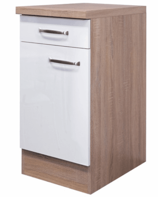 Asko Dolní kuchyňská skříňka Valero US40, dub sonoma/bílý lesk, šířka 40 cm